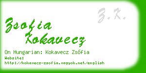 zsofia kokavecz business card